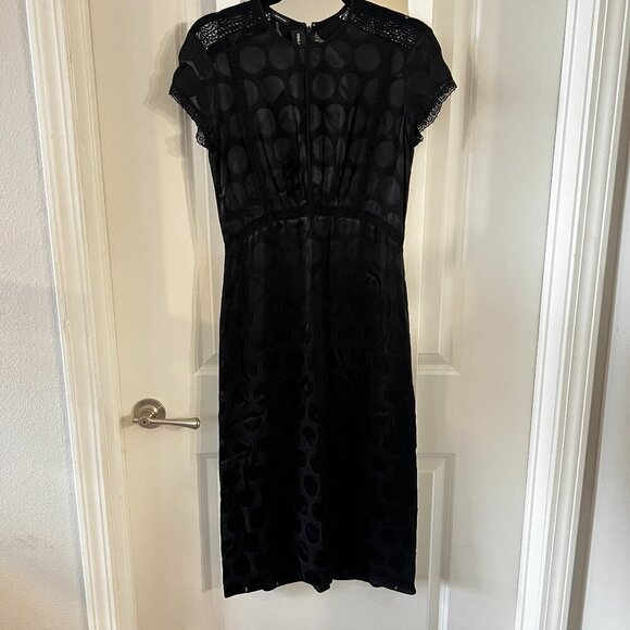 Yigal Azrouel Black Polka Dot Lace Dress Size 6 Color Black - Picture 2 of 7